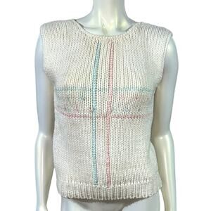 90s California Poppy Heart Knit Sweater Vest – Fair Condition, Pullover